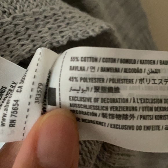 Light grey open front knit cardigan with hood. - Picture 4 of 4